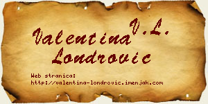 Valentina Londrović vizit kartica